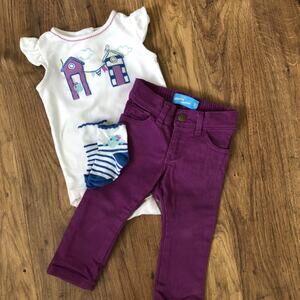 Purple And Blue Outfit- 12 Months